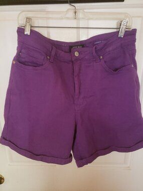 JudyBlue 1X purple jean shorts.